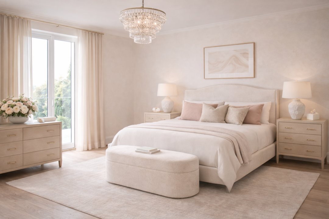 modern elegant master bedroom